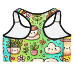 Artistic Coffee Time Cute Doodles Sports Bra - Image 2