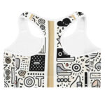 Vibrant Sports Bra with Cool Doodles - Image 4