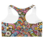 Vibrant Sports Bra Adorned with Colourful Cool Doodles - Image 4