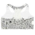 Vibrant Sports Bra Adorned with Geometric Cool Doodles - Image 4