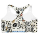 Vibrant Cloud and Shape Doodles Sports Bra - Image 4