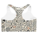 Cool Doodle Cheerful Smileys Sports Bra - Image 4