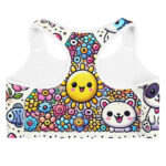 Playful Adorable Cute Doodles Sports Bra for All Activities - Image 4