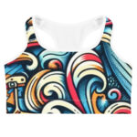 Colourful Summer Beach Activities Sports Bra - Image 3