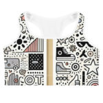 Vibrant Sports Bra with Cool Doodles - Image 3