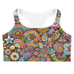 Vibrant Sports Bra Adorned with Colourful Cool Doodles - Image 3