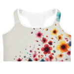 Whimsical Floral Burst Sports Bra - Image 3