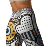 Artistic Geometric and Cloud Doodles Yoga Leggings - Image 3