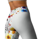 Watercolour Flower Doodle Yoga Leggings - Image 3