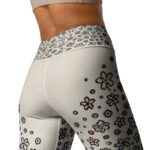 Yoga Leggings with Delicate Floral Doodles - Image 3
