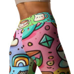 Yoga Leggings with Coffee Time Cute Doodles - Image 3