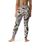 Artistic Geometric and Cloud Doodles Yoga Leggings - Image 2