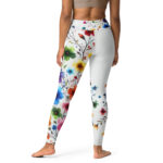 Watercolour Flower Doodle Yoga Leggings - Image 2
