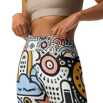 Artistic Geometric and Cloud Doodles Yoga Leggings - Image 4