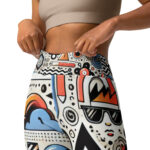 Artistic Geometric and Cloud Doodles Yoga Leggings - Image 4
