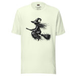 Scribbled Witch on a Broomstick Design for Halloween T-Shirts - Image 13