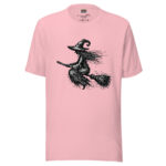 Scribbled Witch on a Broomstick Design for Halloween T-Shirts - Image 2
