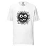Furry Monster with Wide Eyes Halloween Scribble t-shirt