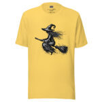 Scribbled Witch on a Broomstick Design for Halloween T-Shirts - Image 6